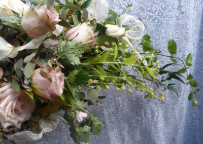 Wedding bouquet of soft pink roses by Shrinking Violet