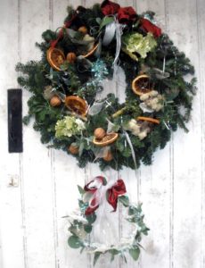 Traditional Christmas Door Wreath by Shrinking Violet bespoke floristry